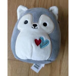 Squishmallows Ryan Valentine's Day Husky 5” Rare Two Hearts No Glasses 2022